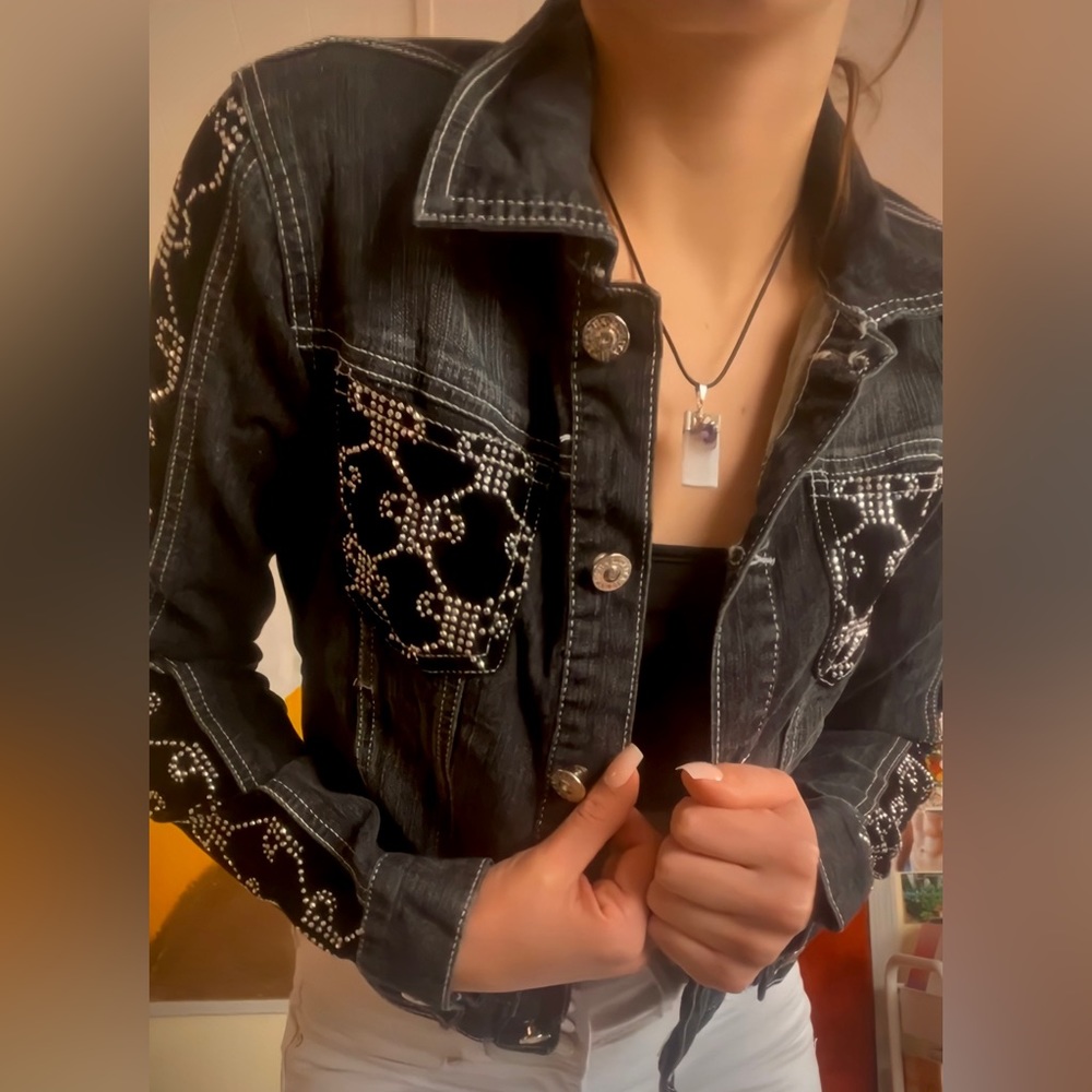 Studded jean jacket